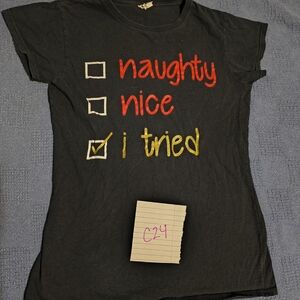 Gildan Black Tee with Red and Yellow Print